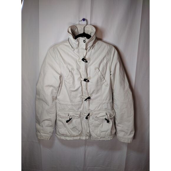 Sherpa Lined White Tie Closure Cozy Winter Coat Womens 4 H&M - Picture 1 of 13